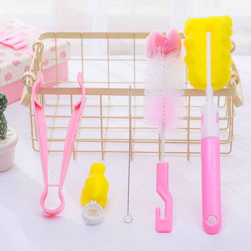 Baby Bottle Brush Cleaning Set – Soft Bristle Newborn Bottle Cleaner with Nipple & Straw Brush for Infant Feeding Bottles | BPA-Free