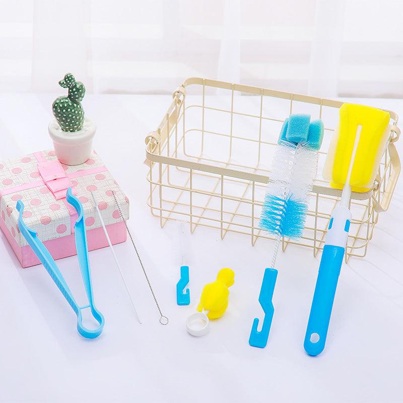 Baby Bottle Brush Cleaning Set – Soft Bristle Newborn Bottle Cleaner with Nipple & Straw Brush for Infant Feeding Bottles | BPA-Free