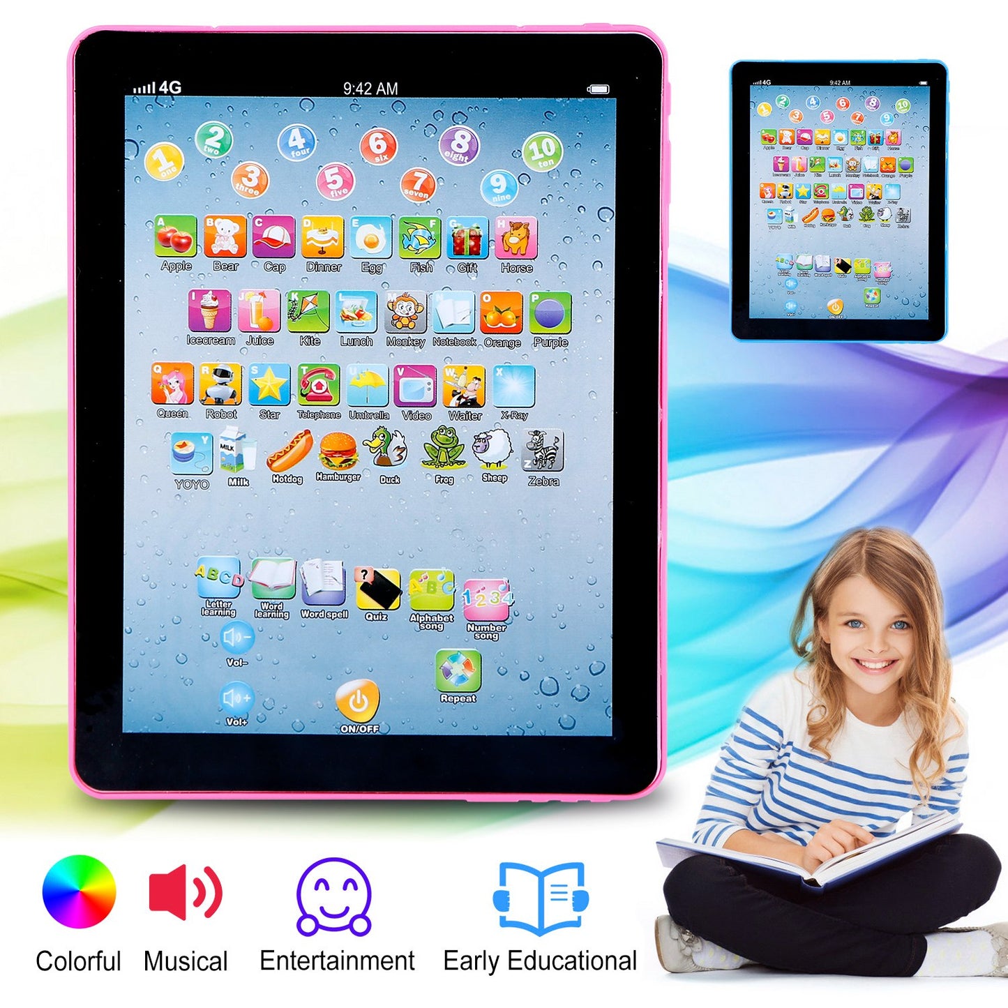 Baby Learning Tablet Toy – Educational ABC & Number Pad for Toddlers | Touch Screen, Ages 1-6