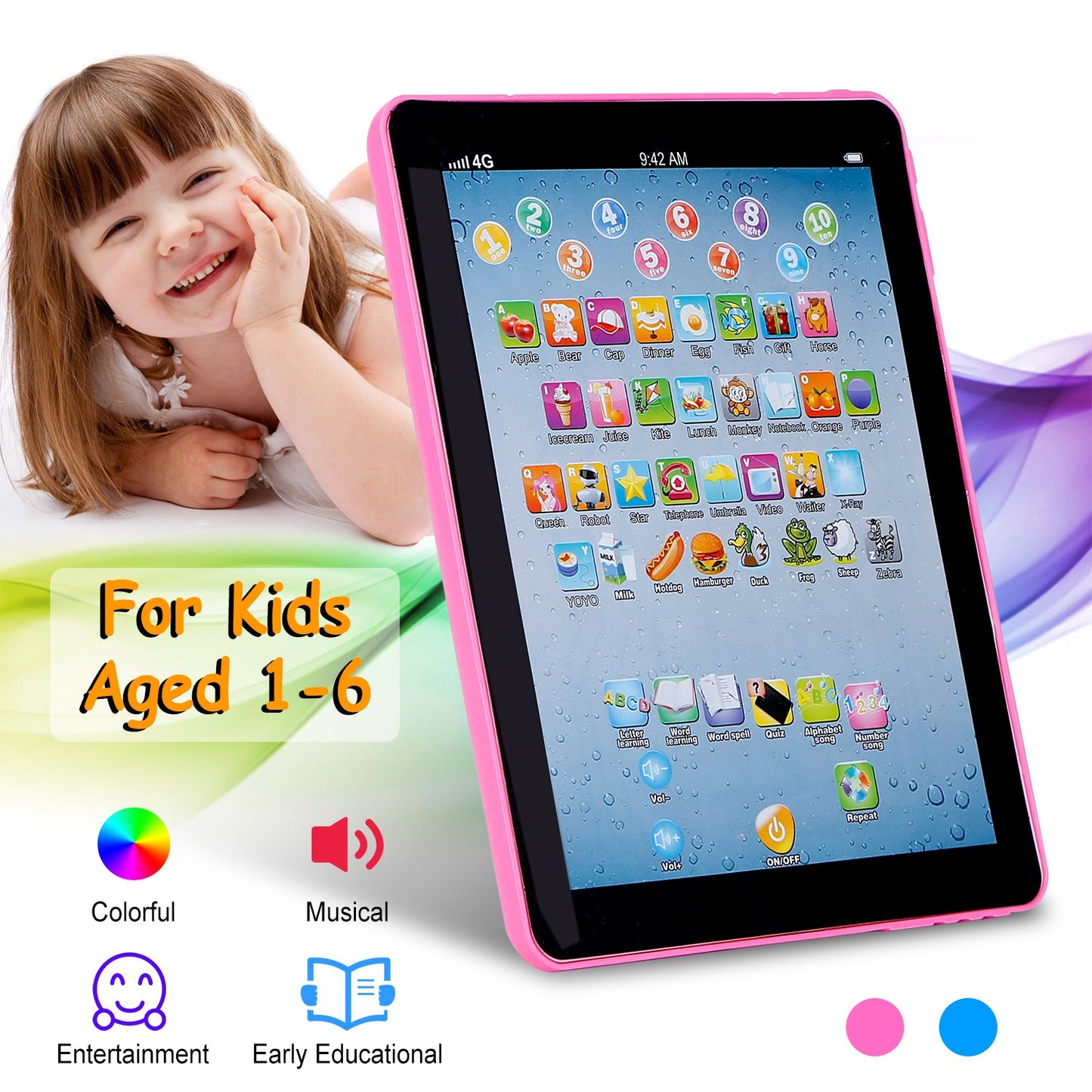 Baby Learning Tablet Toy – Educational ABC & Number Pad for Toddlers | Touch Screen, Ages 1-6
