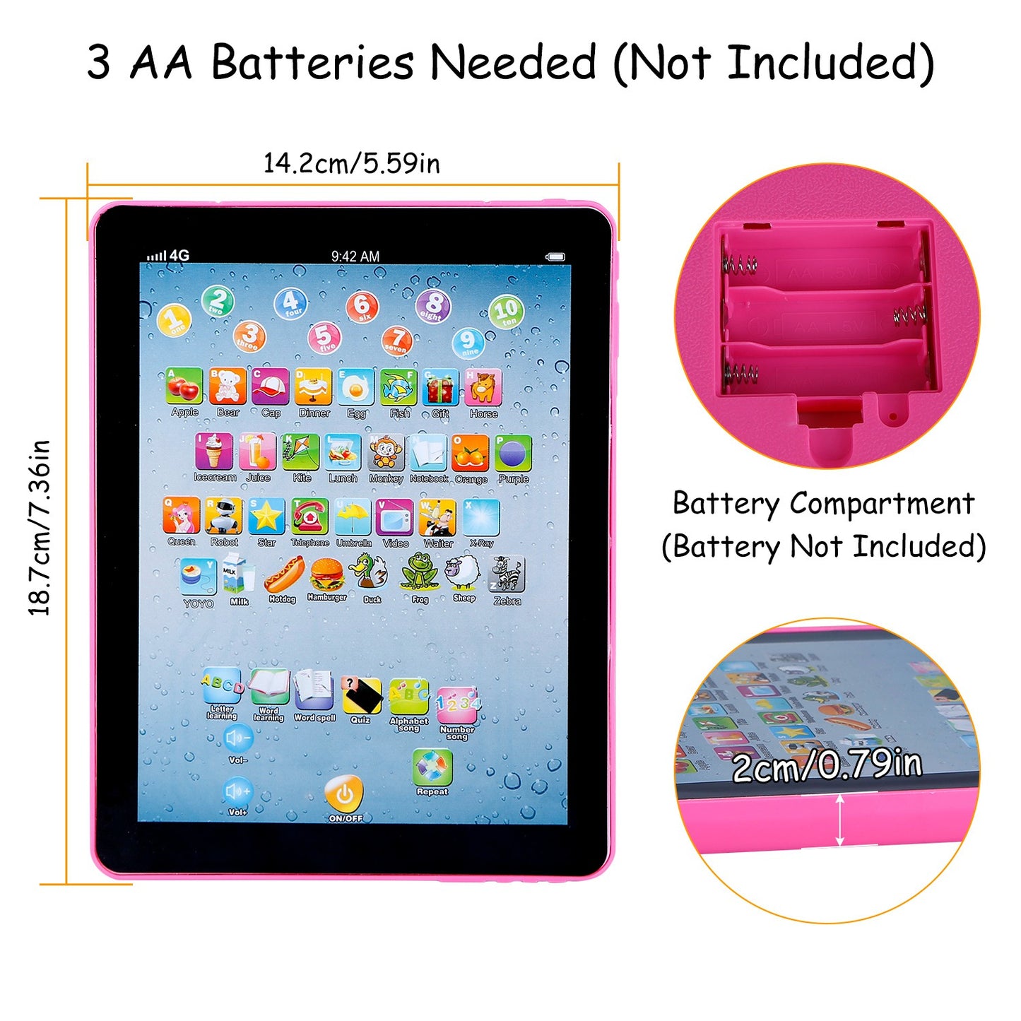 Baby Learning Tablet Toy – Educational ABC & Number Pad for Toddlers | Touch Screen, Ages 1-6
