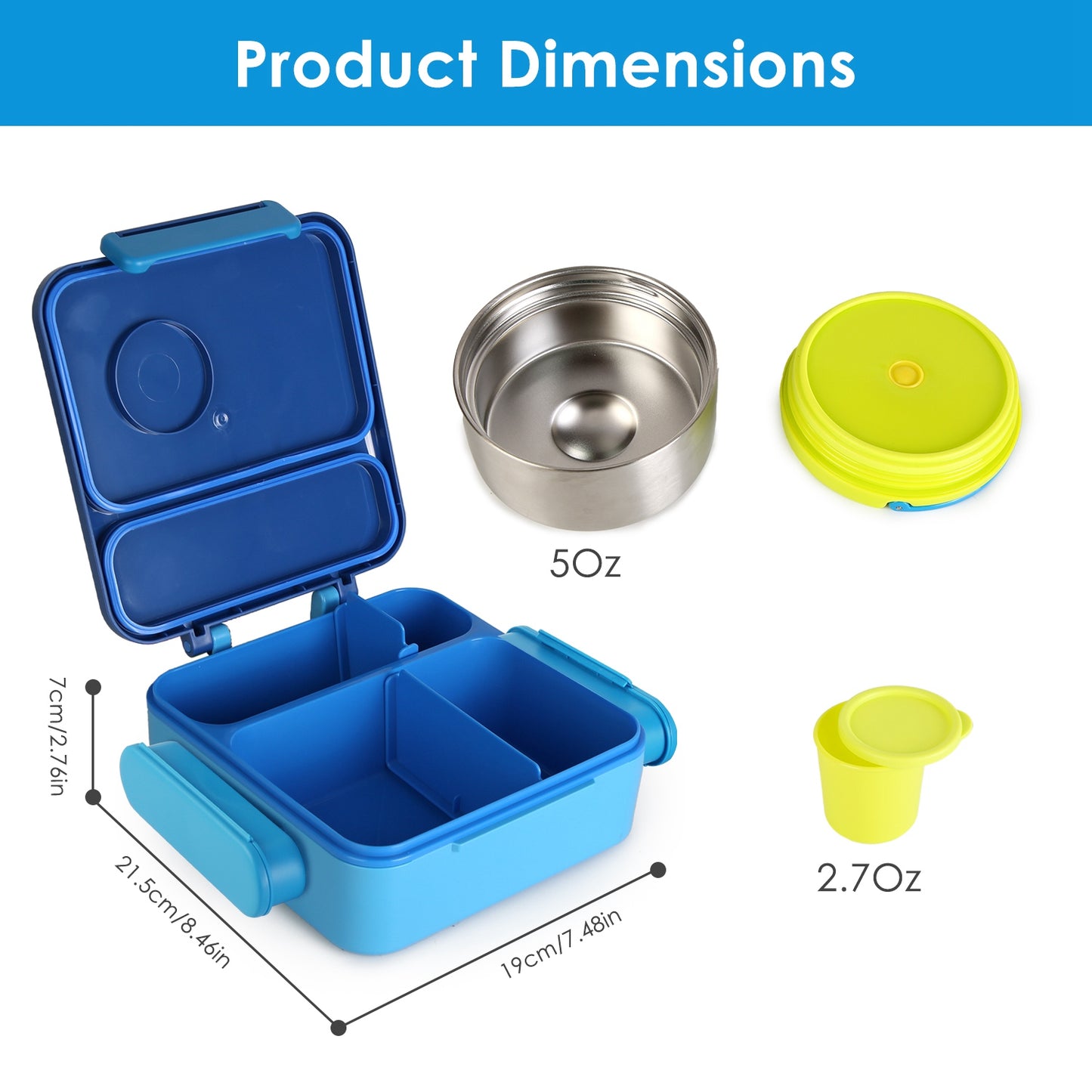 Kids Thermal Lunch Box with Insulated Bag | 2 Compartments, Spoon & Fork Included, Spill-Resistant