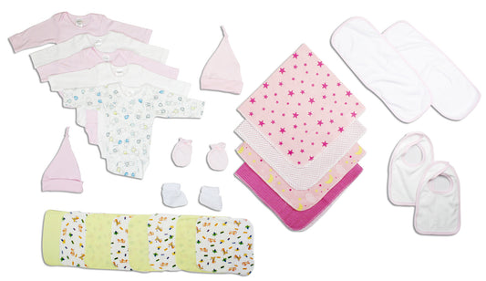 Newborn Baby Girls 17-Piece Layette Set – Soft Cotton Baby Shower Gift