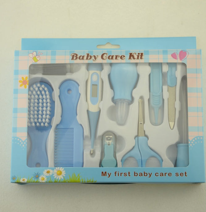 Baby Care Kit 10 Piece Set – Newborn Grooming Kit with 
Nail Clipper, Nasal Aspirator, Thermometer & Hair Brush 
| BPA-Free Baby Shower Gift