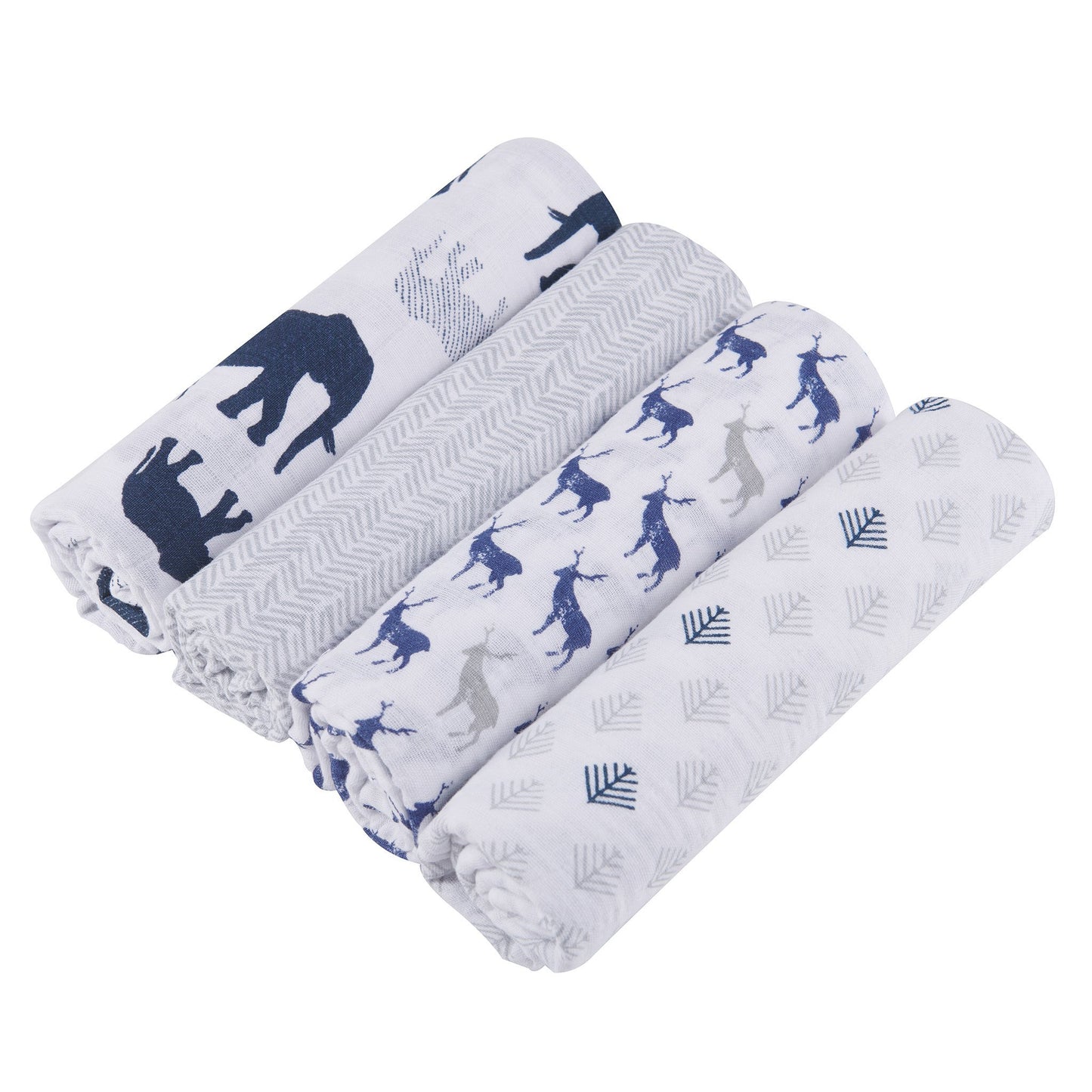 Baby Muslin Swaddle Blankets 4-Pack – Soft Cotton In the Wild Print
