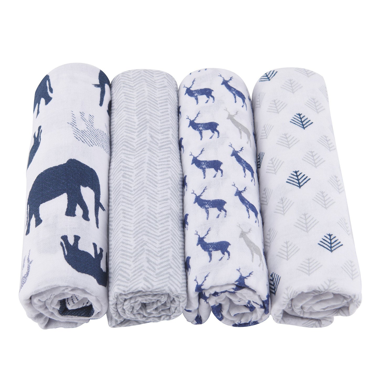 Baby Muslin Swaddle Blankets 4-Pack – Soft Cotton In the Wild Print