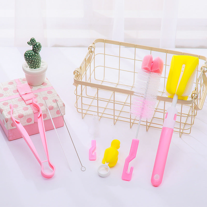Baby Bottle Brush Cleaning Set – Soft Bristle Newborn Bottle Cleaner with Nipple & Straw Brush for Infant Feeding Bottles | BPA-Free