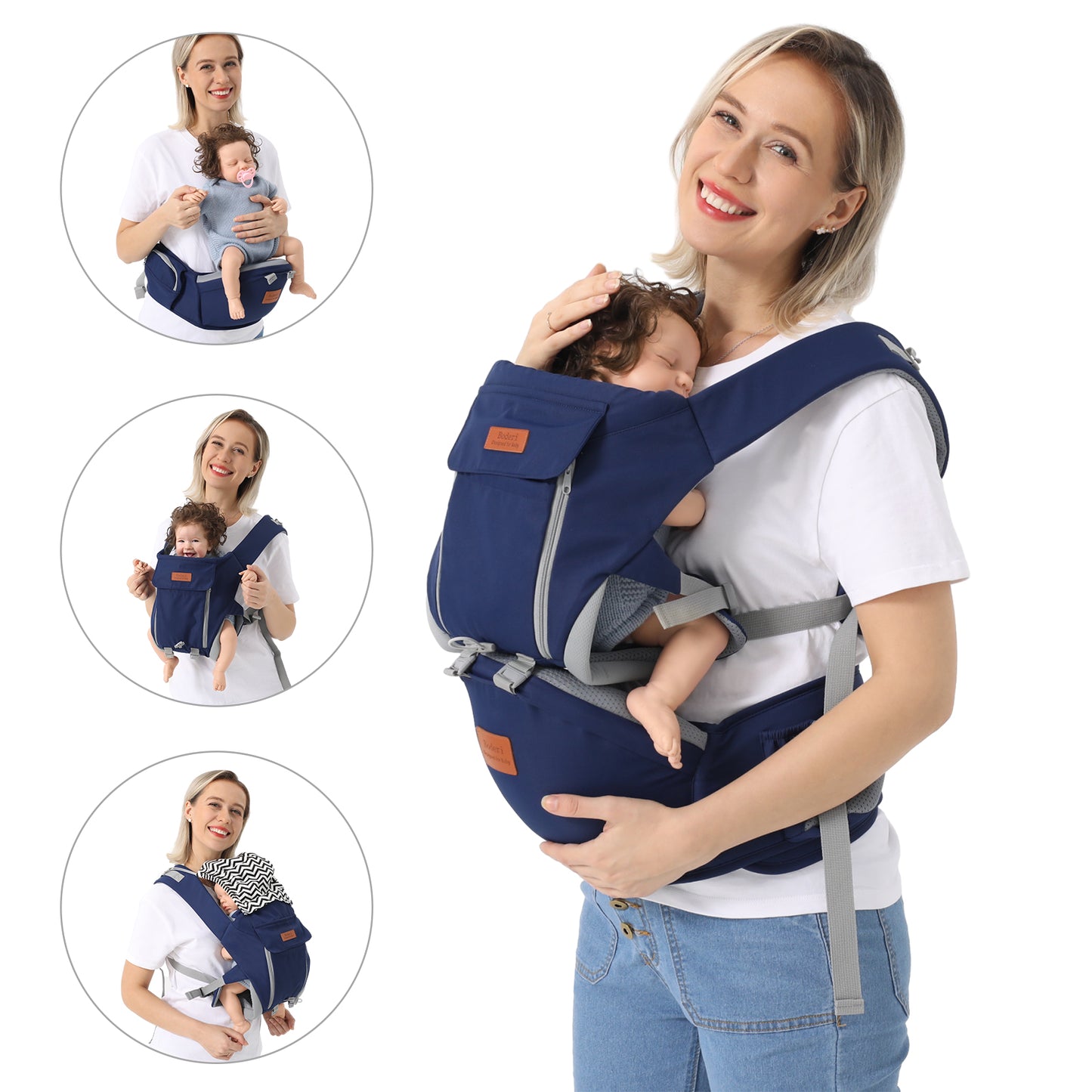 Baby Carrier with Hip Seat – Multi-functional Ergonomic Waist Stool for Newborns, Infants & Toddlers | Front & Back Carry