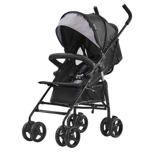Lightweight Compact Stroller – Easy Fold Reclining Canopy with Cup Holder & Storage Basket | Travel Baby Stroller