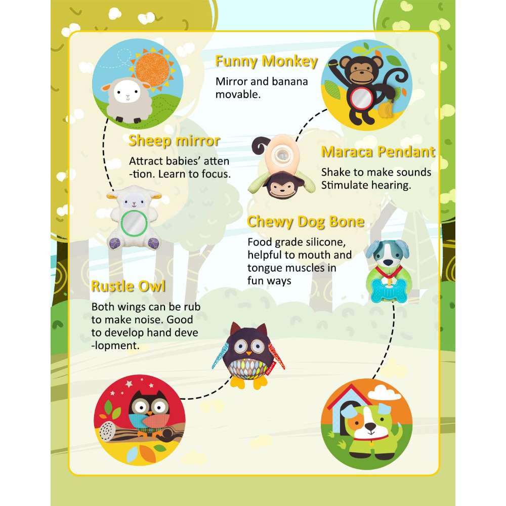 Baby Play Mat - Zoo Theme Activity Gym (0-6 Months)