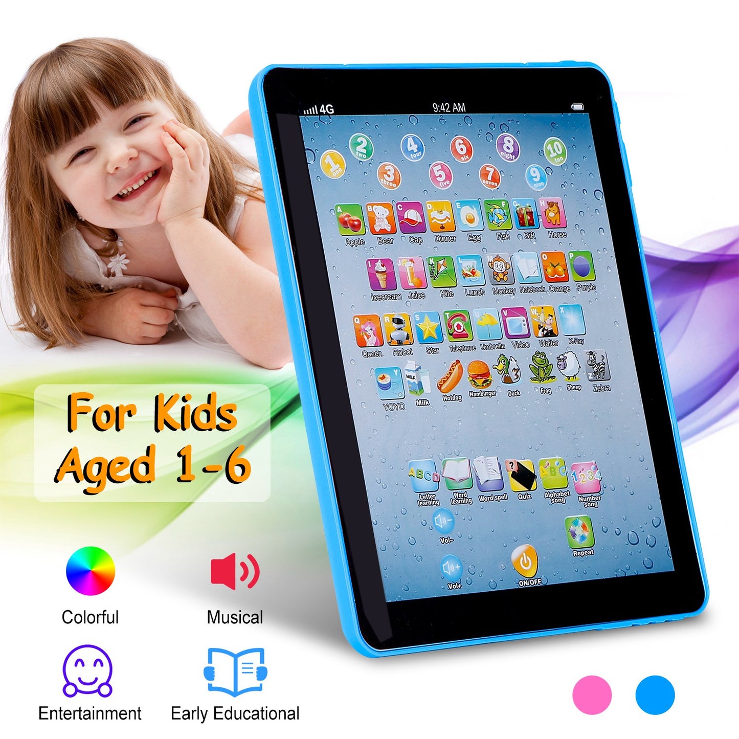 Baby Learning Tablet Toy – Educational ABC & Number Pad for Toddlers | Touch Screen, Ages 1-6
