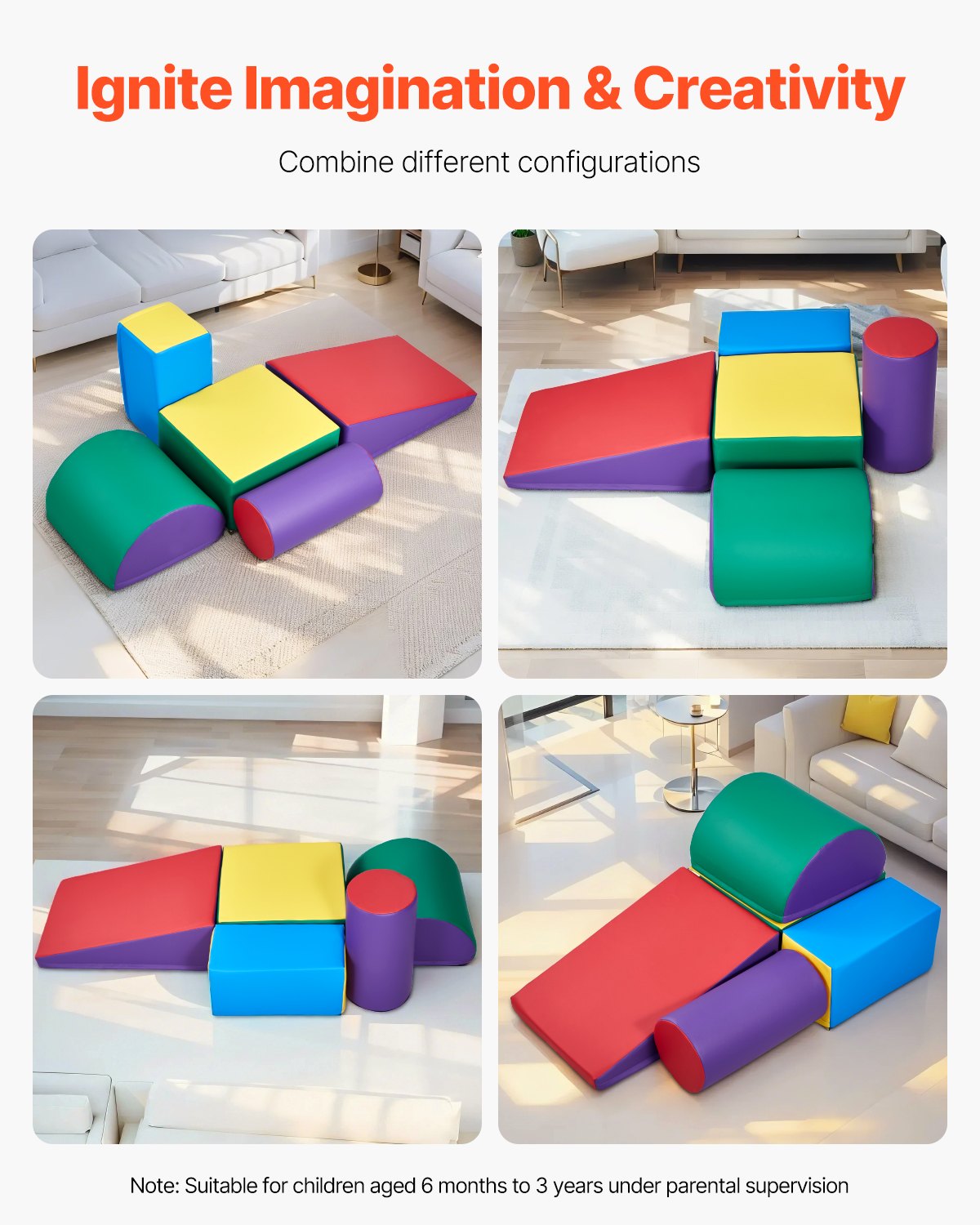 Kids Foam Climbing Blocks Set – 5 Piece Indoor Climbing Toys for Toddlers & Preschoolers | Safe Soft Play Set
