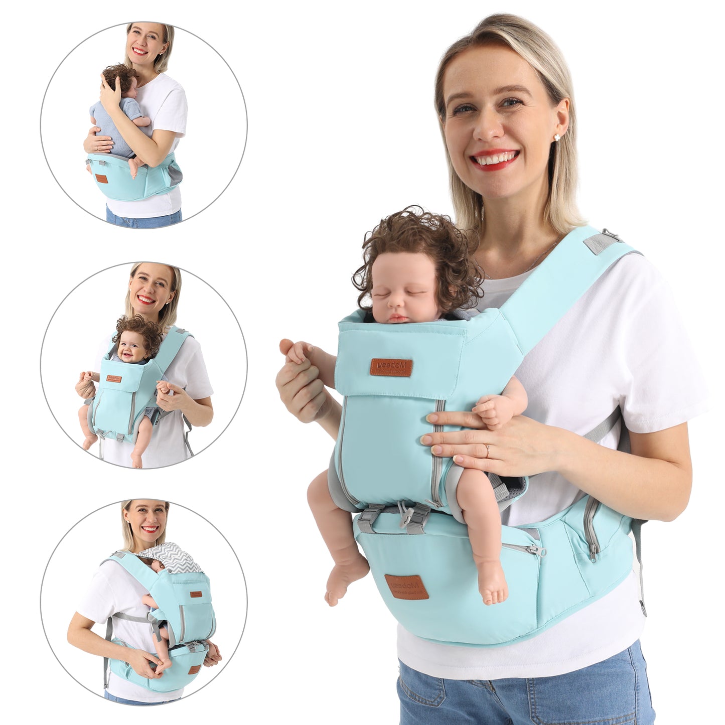 Baby Carrier with Hip Seat – Multi-functional Ergonomic Waist Stool for Newborns, Infants & Toddlers | Front & Back Carry