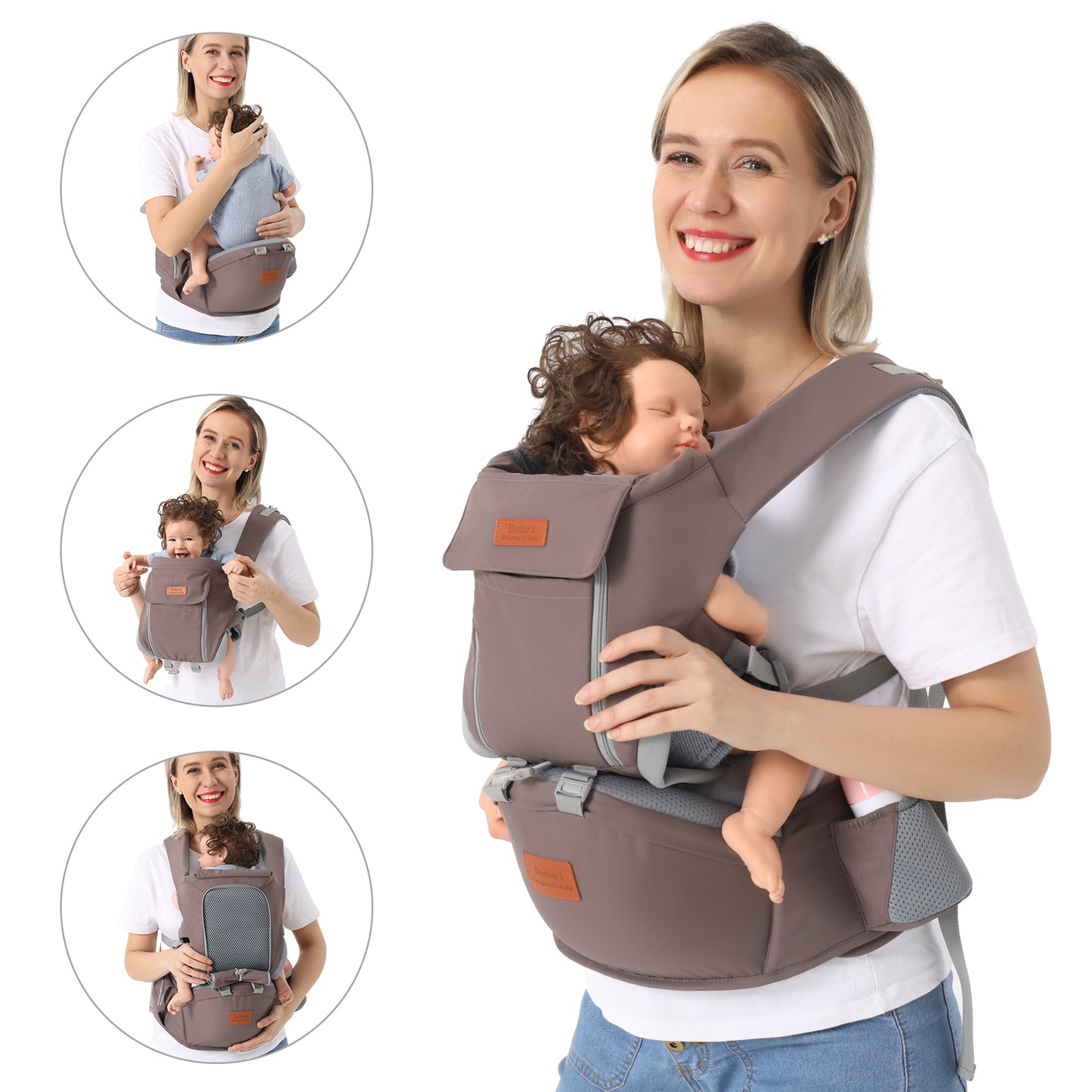 Baby Carrier with Hip Seat – Multi-functional Ergonomic Waist Stool for Newborns, Infants & Toddlers | Front & Back Carry