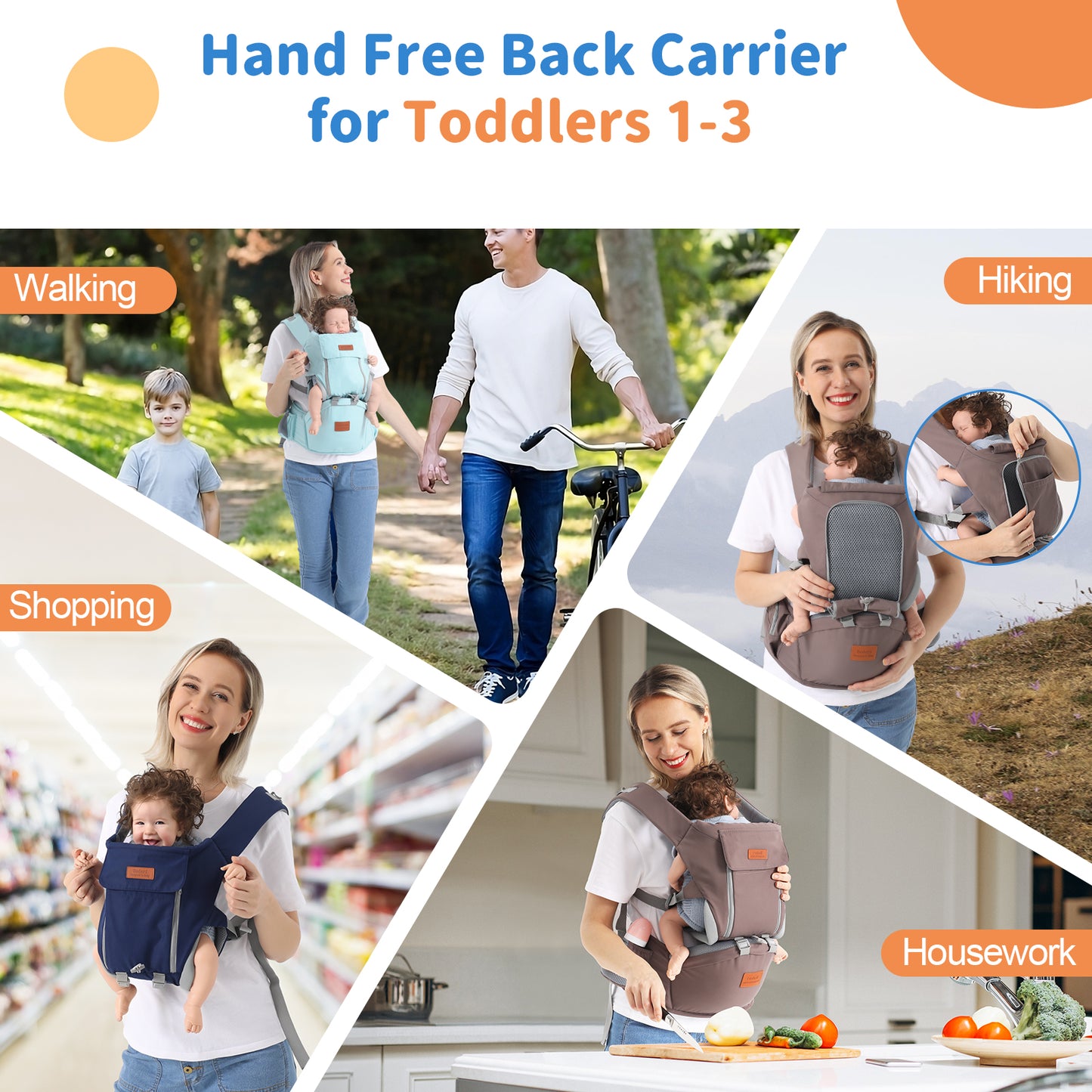 Baby Carrier with Hip Seat – Multi-functional Ergonomic Waist Stool for Newborns, Infants & Toddlers | Front & Back Carry