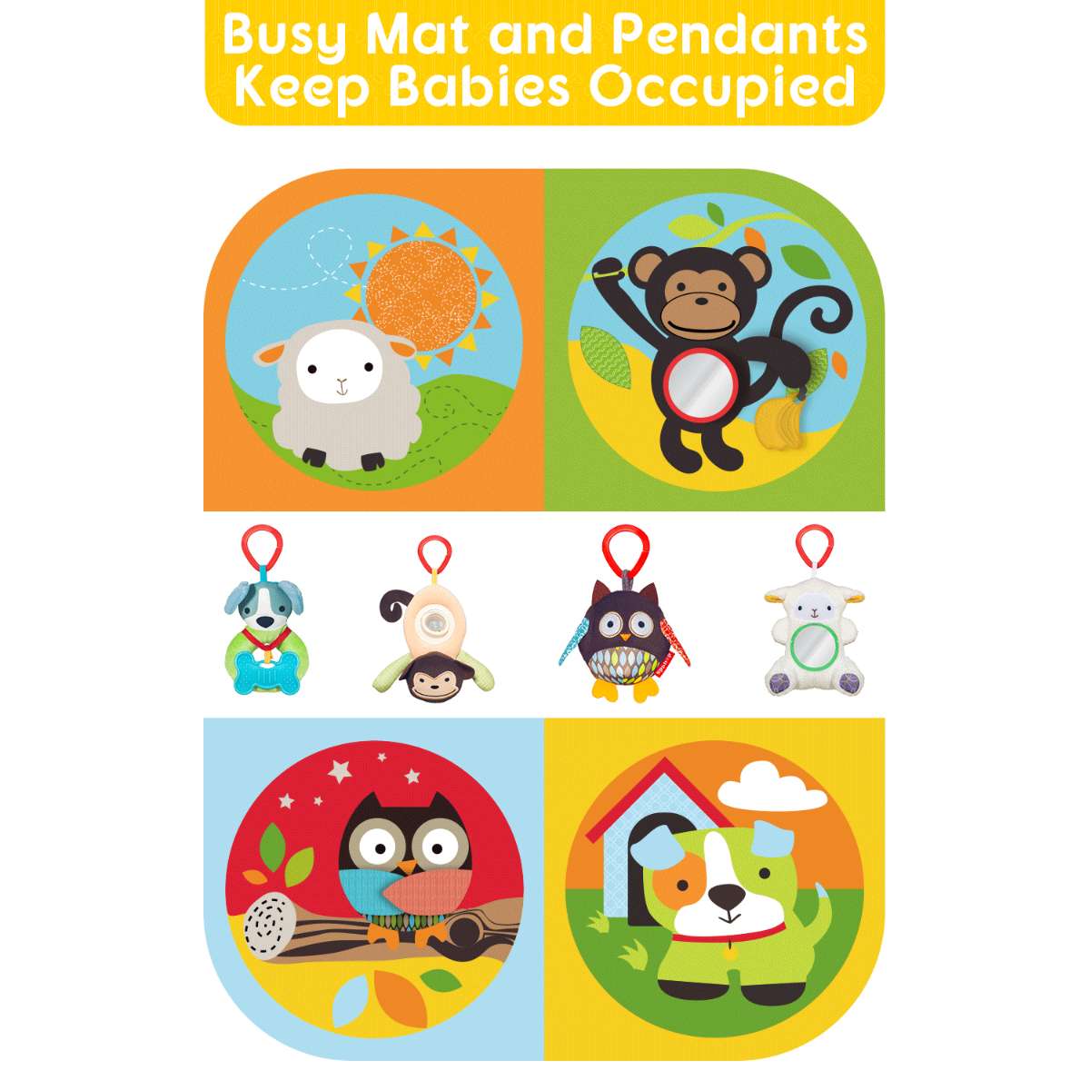Baby Play Mat - Zoo Theme Activity Gym (0-6 Months)