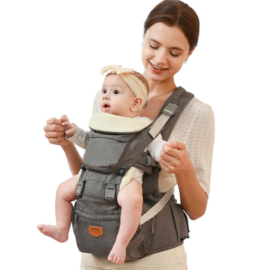 Ergonomic 3-in-1 Baby Carrier & Hip Seat – 6 Positions | 6-36M